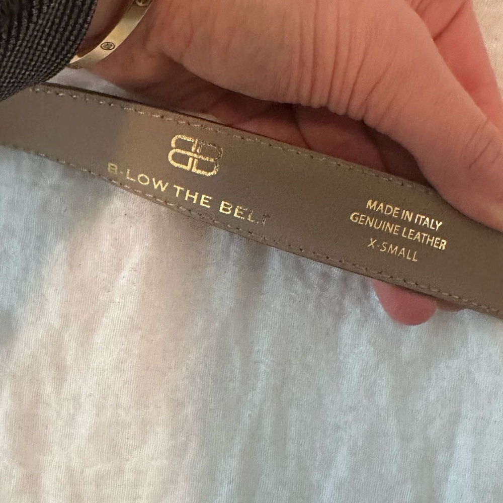 NWOT B-Low the Belt Marc Belt Brown Taupe Leather Belt with Gold Accents - Picture 8 of 12